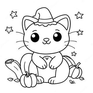 Halloween Kitty Coloring Page 112726-48798