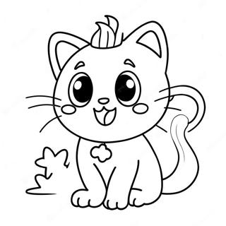 Playful Ghost Kitty Coloring Page 112730-48814