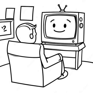 Tv Man Watching Movies Coloring Page 112755-48829