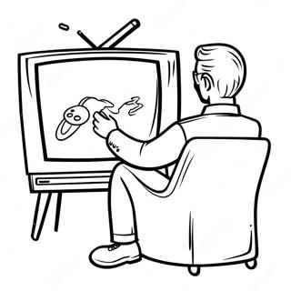 Tv Man Watching Movies Coloring Page 112755-48830