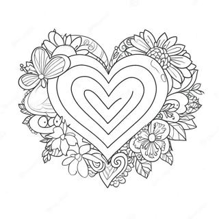 Colorful Rainbow Heart Coloring Page 112908 48941