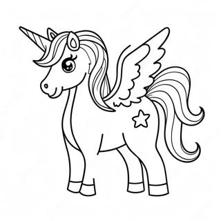 Cheerful Rainbow Unicorn Coloring Page 112911-49075