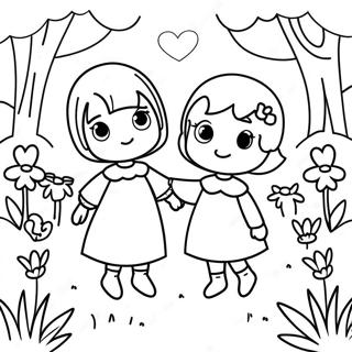 Poppy And Viva In A Magical Garden Coloring Page 112986 49123