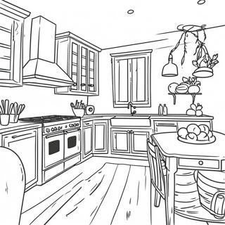 Cozy Farmhouse Kitchen Coloring Page 113066-49192
