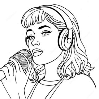 Pop Singer With Microphone Coloring Page 113116 49225