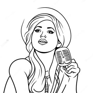 Pop Singer With Microphone Coloring Page 113116 49226