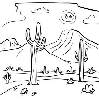 Simple Desert Landscape Coloring Page 113139-49238