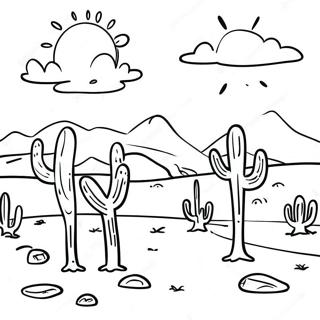 Sunny Desert Scene Coloring Page 113141-49245
