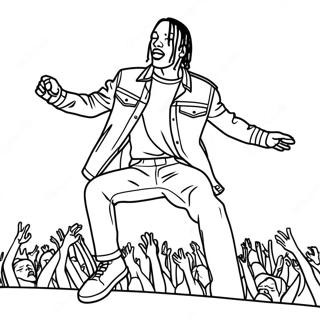 Travis Scott Performing On Stage Coloring Page 113191-49282