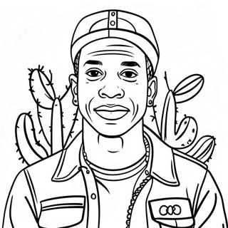 Travis Scott With Cactus Jack Logo Coloring Page 113194 49294