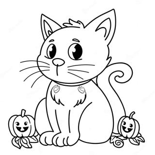 Halloween Black Cat Coloring Page 113242-49317