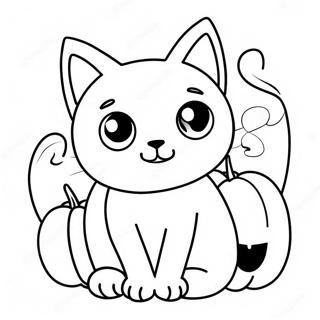 Halloween Black Cat Coloring Page 113242-49319