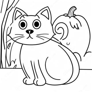 Halloween Black Cat Coloring Page 113242-49320