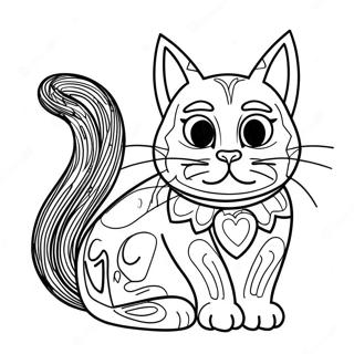 Spooky Halloween Black Cat Coloring Page 113243-49321