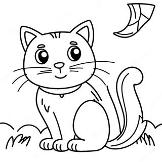 Spooky Halloween Black Cat Coloring Page 113243-49322