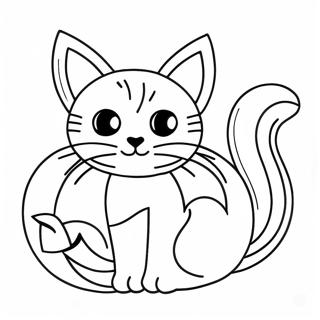 Mysterious Halloween Black Cat Coloring Page 113246-49333