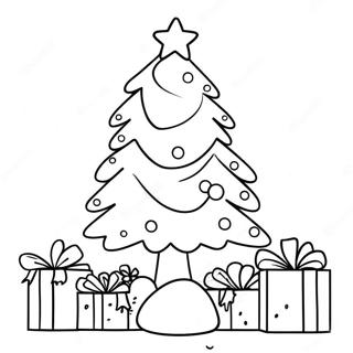 Cheerful Christmas Tree Coloring Page 113297-49372