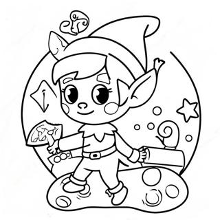 Playful Elf Countdown Coloring Page 113298-49373