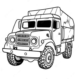 Camouflage Army Truck Coloring Page 113347-49406