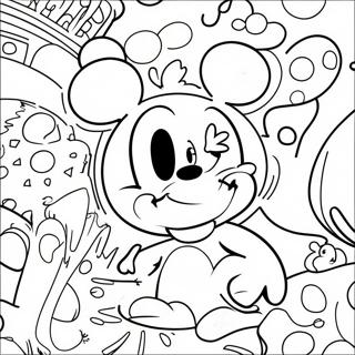 Psychedelic Disney Characters Coloring Page 113371-49422