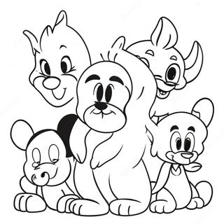 Colorful Disney Animals Coloring Page 113374-49436