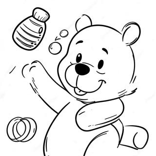 Happy Winnie The Pooh With Honey Coloring Page 113476-49506