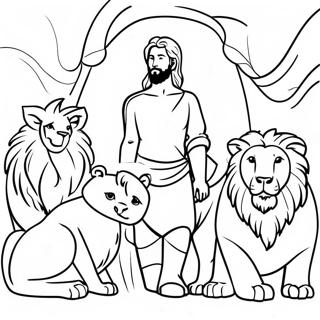 Daniel In The Lions Den Coloring Page 113575-49580