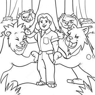 Brave Daniel Surrounded By Lions Coloring Page 113576-49581