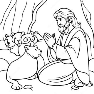 Daniel Praying In The Lions Den Coloring Page 113577-49586