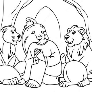 Daniel Praying In The Lions Den Coloring Page 113577-49588
