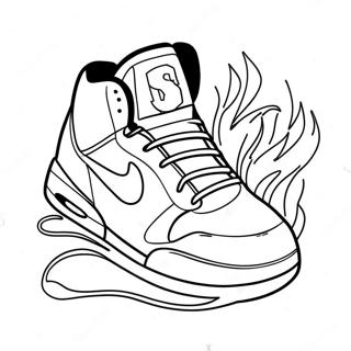 Basketball Shoes With Flames Coloring Page 113631-49636