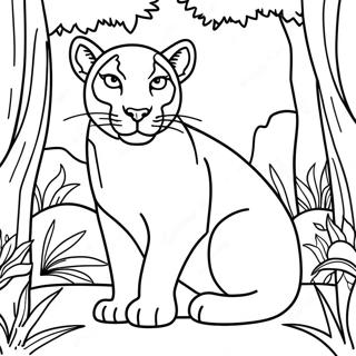 Majestic Puma In The Jungle Coloring Page 113654-49641