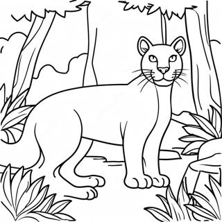 Majestic Puma In The Jungle Coloring Page 113654 49644