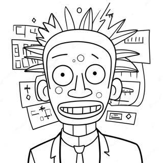 Colorful Basquiat Art Coloring Page 113680-49661