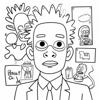 Colorful Basquiat Art Coloring Page 113680-49662