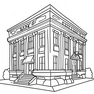 Colorful Bank Building Coloring Page 113706-49681