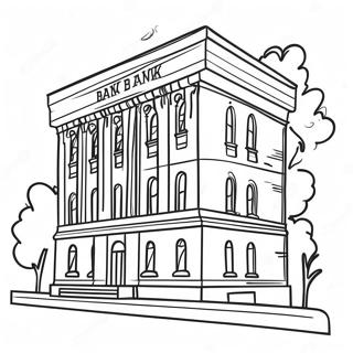 Colorful Bank Building Coloring Page 113706-49682