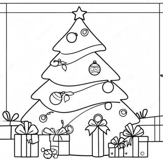 Festive Preppy Christmas Tree Coloring Page 113809-49761