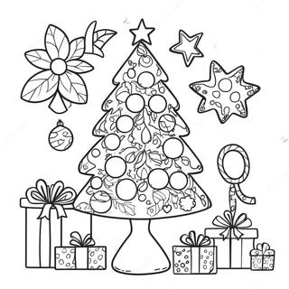 Festive Preppy Christmas Tree Coloring Page 113809-49762