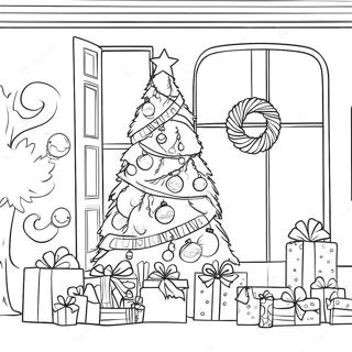 Festive Preppy Christmas Tree Coloring Page 113809-49763