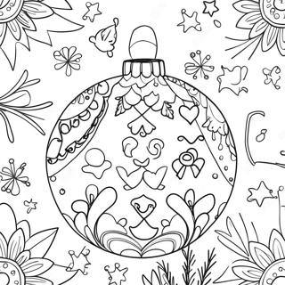 Charming Preppy Christmas Ornament Coloring Page 113810-49765