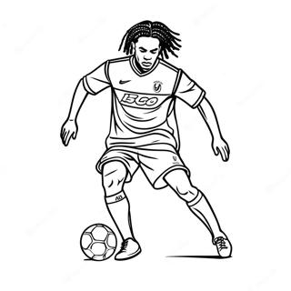 Ronaldinho Dribbling A Soccer Ball Coloring Page 113887-49823