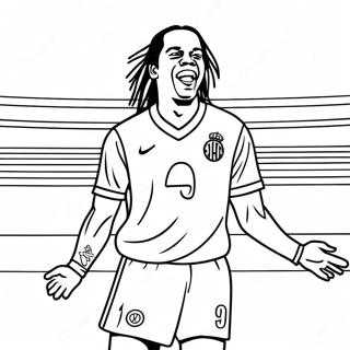Ronaldinho Celebrating A Goal Coloring Page 113888-49825