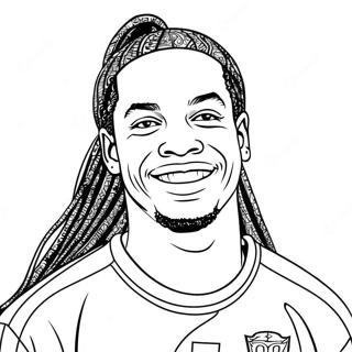 Ronaldinho With His Signature Smile Coloring Page 113889-49829