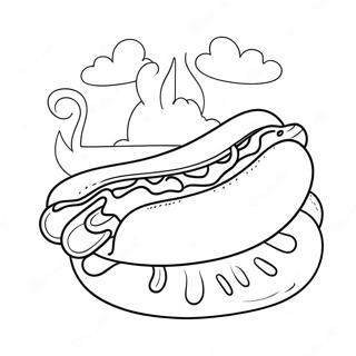 Cute Hot Dog With A Smile Coloring Page 114019 49935