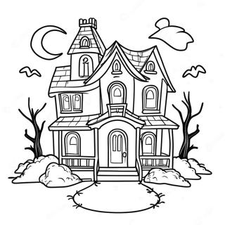 Haunted House Spooky Halloween Coloring Pages