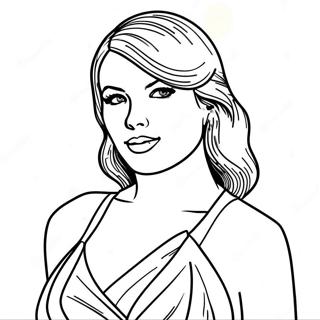 Taylor Swift In A Stunning Red Dress Coloring Page 114297-50143