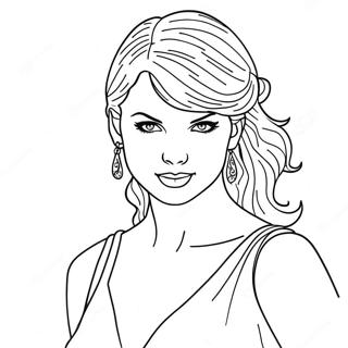 Taylor Swift In A Stunning Red Dress Coloring Page 114297-50144