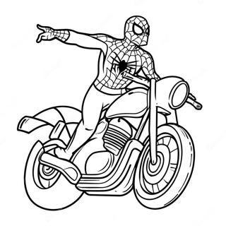 Spiderman Motorcycle Coloring Pages