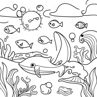 Realistic Ocean Scene Coloring Page 114501-50300